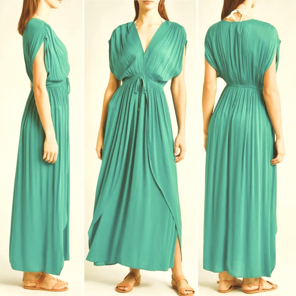 Elan Mint Green Wrap Maxi Cover-Up Dress